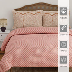 Cotton Bedsheet For King Size With Pillow Cover Set - 108x108 Inches, Pink | Breathable & Light Weight, All Season Comfort-Ideal For Daily Use & Gifting Bedsheet