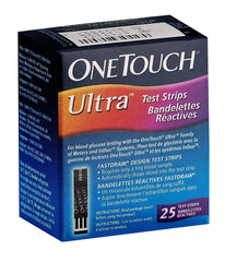 OneTouch Ultra Test Strips - Pack of 25 Strips | Blood Sugar Test Machine Testing Strips | Global Iconic Brand | For use with OneTouch Ultra 2 Glucometer & OneTouch Ultra Easy Glucometer