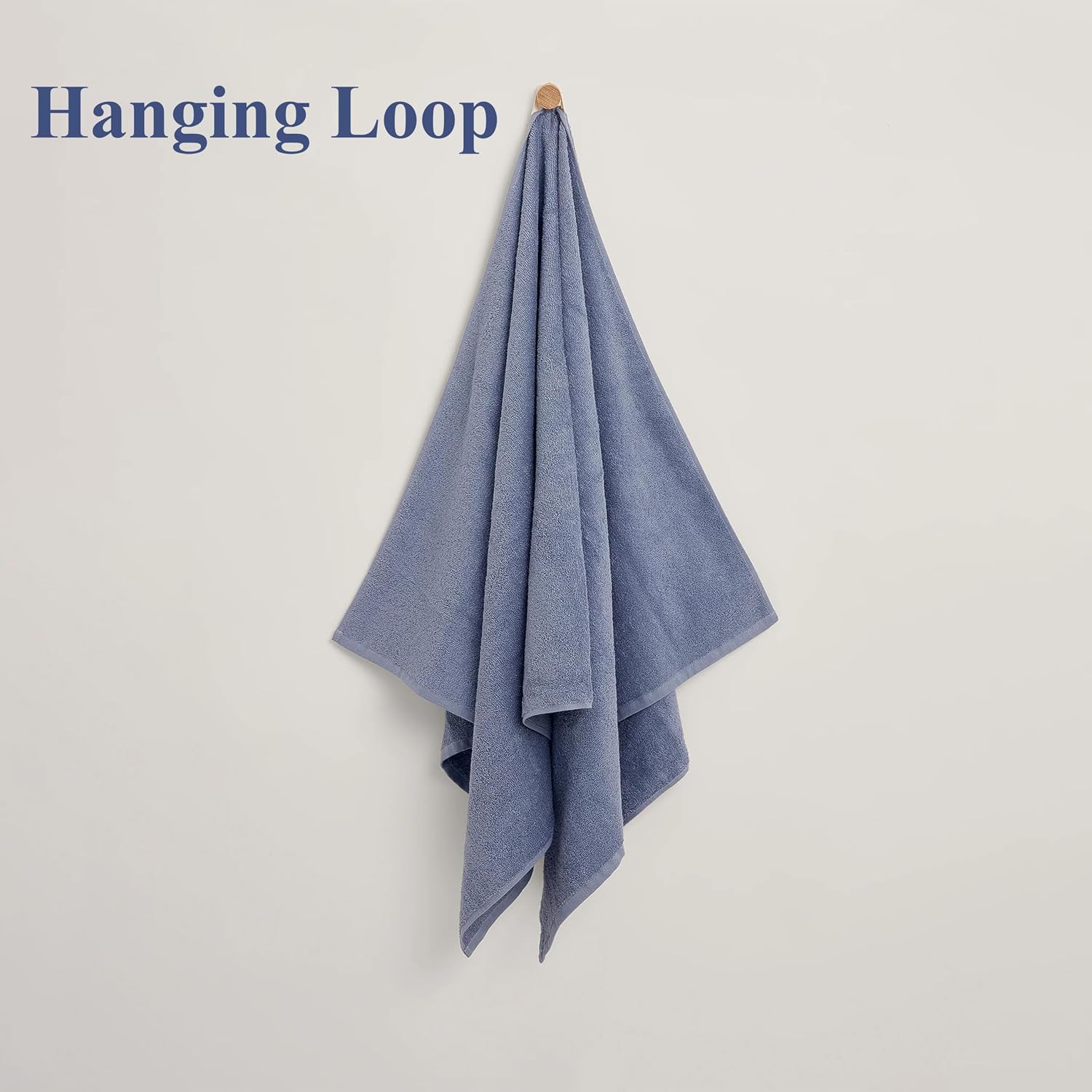 Maxoshine Microfiber Large Size Towels Bath 450 Gsm | Soft Fluffy Coral Fleece Bathing Towel With Hook Quick Dry Super Absorbent Bath Towel (Blue)