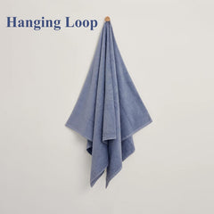 Maxoshine Microfiber Large Size Towels Bath 450 Gsm | Soft Fluffy Coral Fleece Bathing Towel With Hook Quick Dry Super Absorbent Bath Towel (Blue)