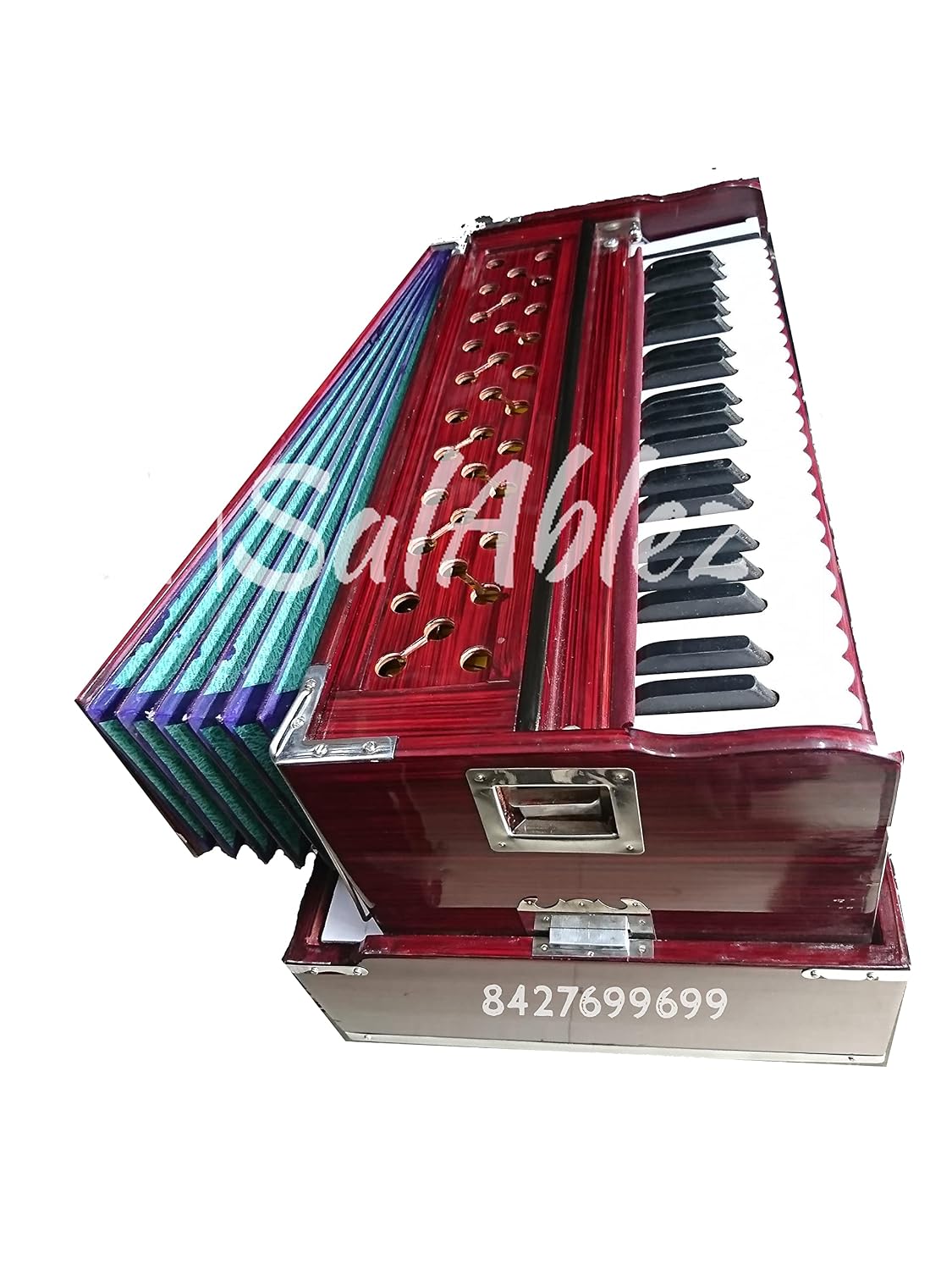 Musical Instrument Harmonium With Padded Carry Bag - 7 Bellow, 42 Keys, 3 1/4 Octave, Three Reeds (Bass+ Male+ Female), Instant Response Keyboard – No Lag Time
