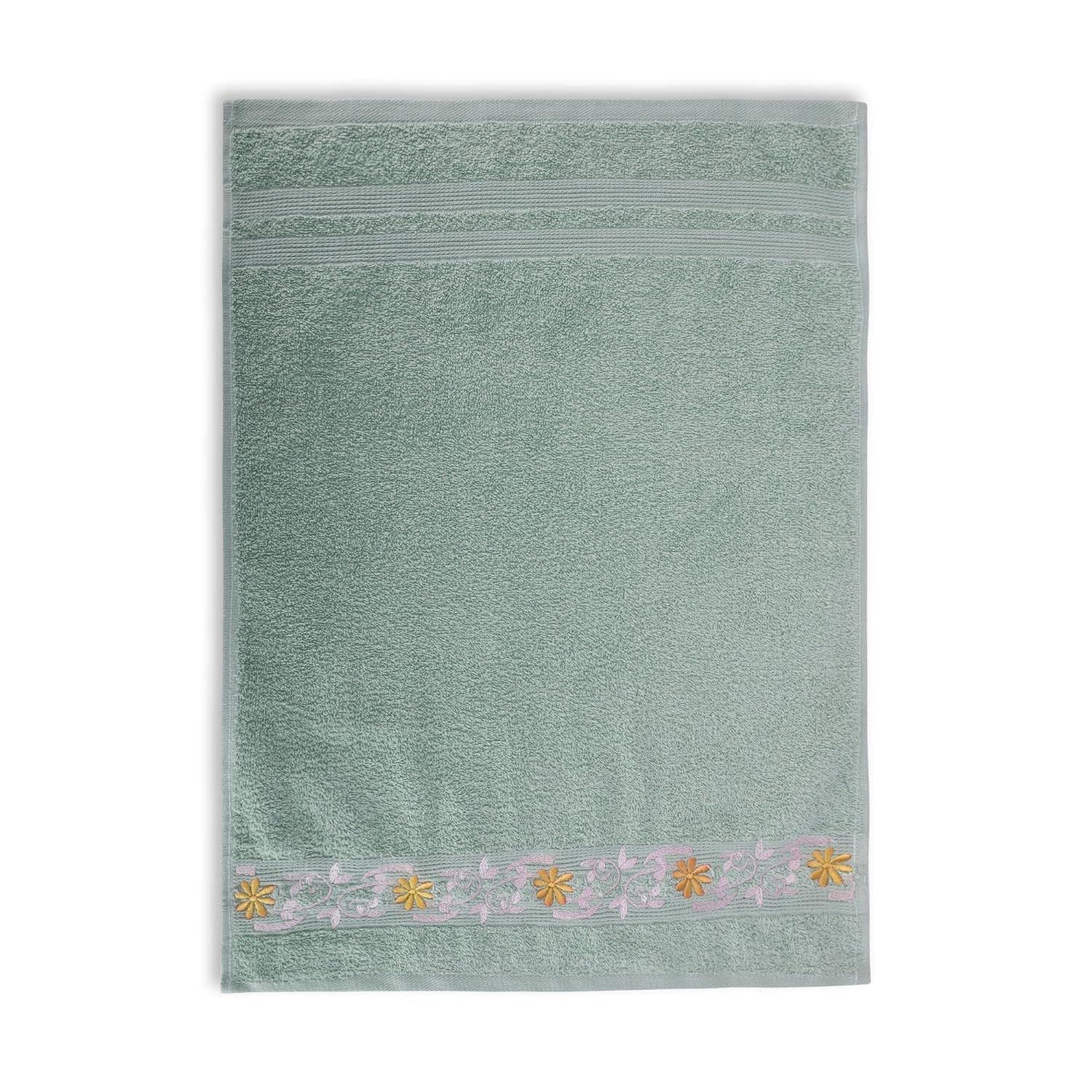 Lush & Beyond Cotton Embroidered Hand Towel 400 Gsm (Teal) - 2 Piece