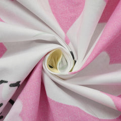 Printed Double Bedsheet With 2 Matching Pillow Covers - 72 X 78 X 10 Inches, Pink | All Around Elastic Fitted King Size Bedsheets | Ideal For Home, Hotel, Bedroom