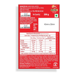 Dabur Vedic Tea With Premium Ayurvedic Herbs - 250gm, 8.8 Ounce | Premium Dust Tea Goodness Of 7 Natural Ingredients - Medium Caffeine Chai Patti, Rich Color & Flavor
