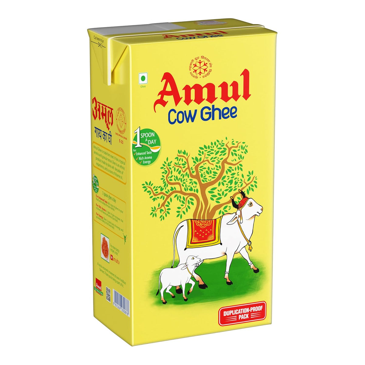 100% Natural Cow Ghee By Amul | Rich Source Of Vitamin A & Healthy Delicious Pure Ghee Protact Eyesight | (1 Liters) 33.8 Ounce | Box Pack