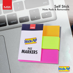 Page Markers - Pack-5 -150 Sheets Each - Perfect For School, Home & Office | 1x3 Inch, Size 3 Cuts