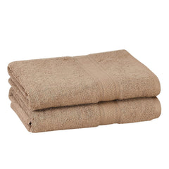 Fresh From Loom Luxury Edition Egyptian 100% Pure Cotton Bath Towel 1200 Gsm | High Water Heavy Soft Dual Stitched Bath Towel (British Tan) - 2 Pcs