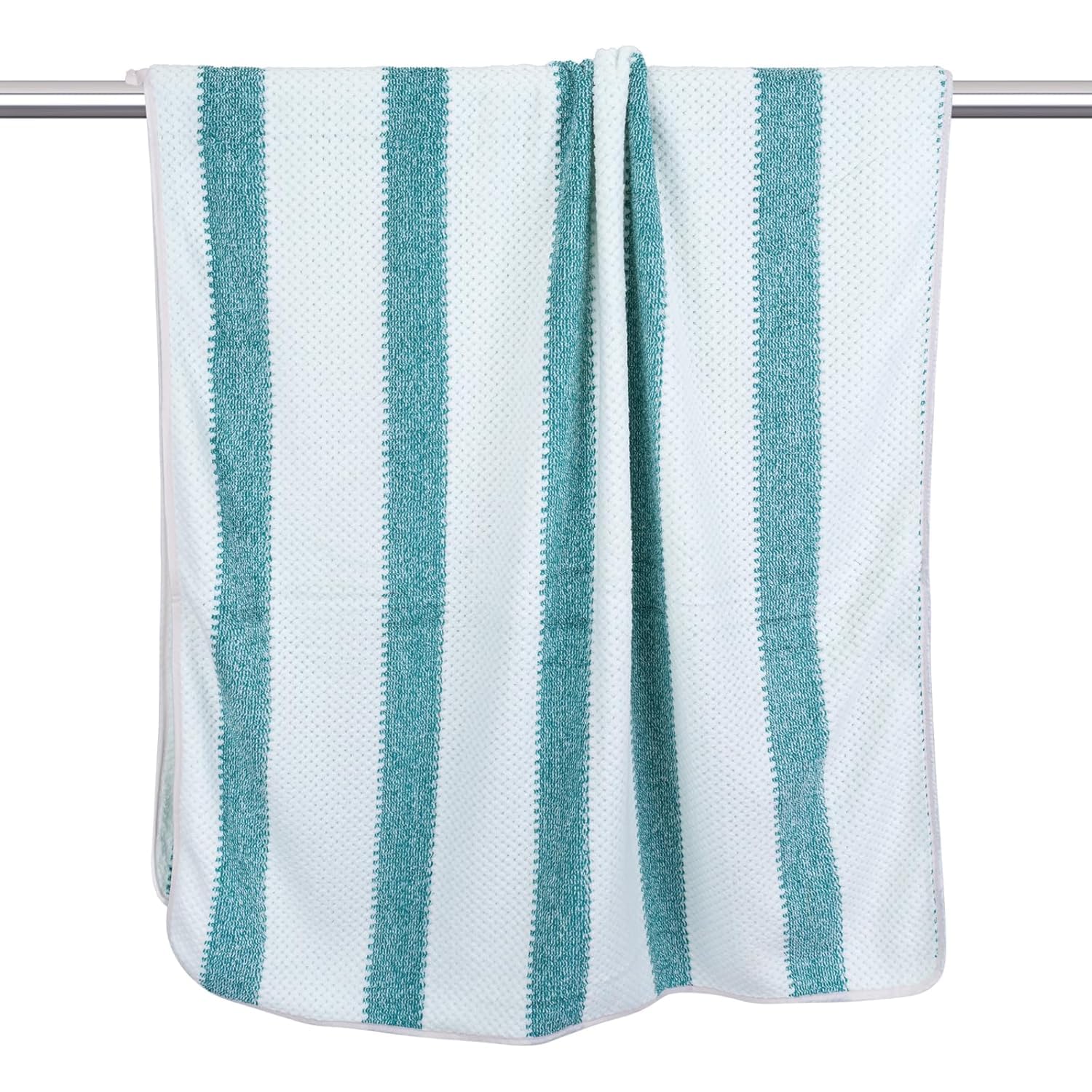 Black Gold The Finer Touch Soft Hand Towel 600 Gsm | Ultra Absorbent, Quick Drying, Cotton-Feel Microfiber Green & White Stripes -Pack Of 3