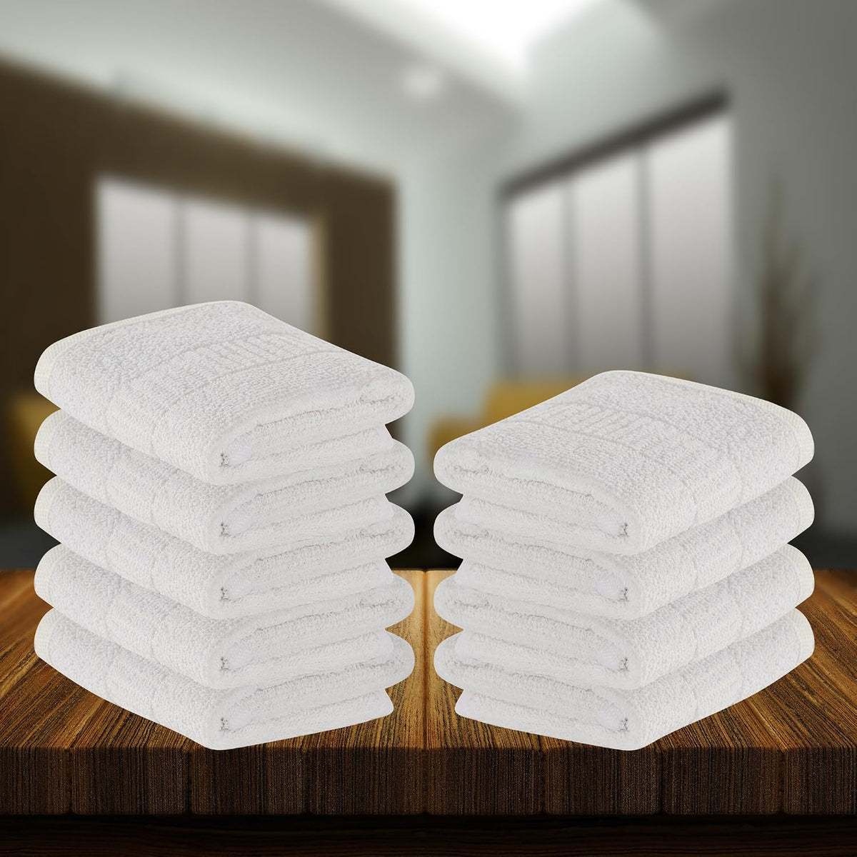 Kuber Industries Face Towel 200 Gsm | Medium Hand Napkins For Man & Women | Hand Towel For Facewash, Gym | White (Set Of 9)