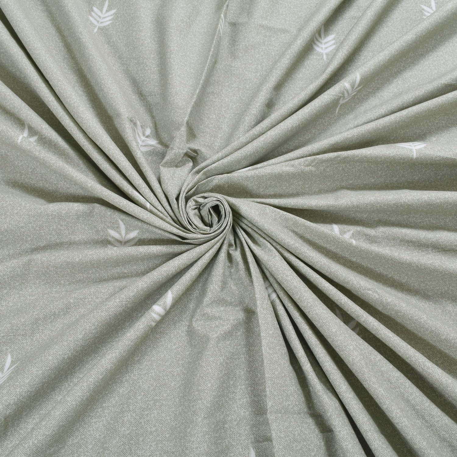 Bedsheets For King Size Bed Cotton With 2 Pillow Covers - 72 X 78 Inches, Sage Green & White | All Around Elastic Fitted | Long Lasting & Soft To Touch