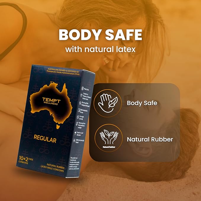 Regular Condoms For Men - Premium Australian Owned Brand Pack (10+2 Free) - International Health