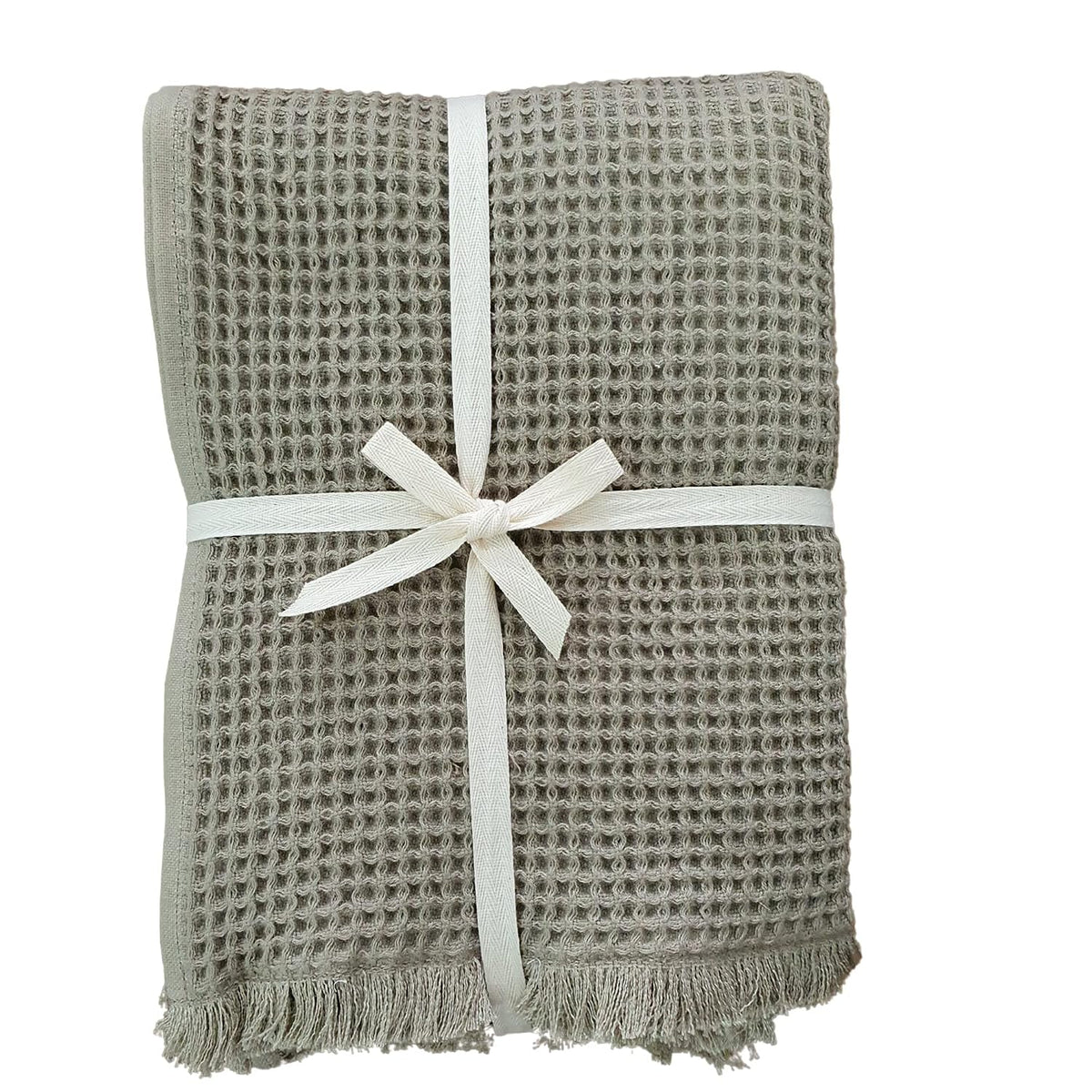 Sanglobal 100% Cotton Waffle Bath Towels 600 Gsm | Ultra Soft Absorbent Cotton Bath Towel Fluffy Design -Set Of 2 (Light Brown)