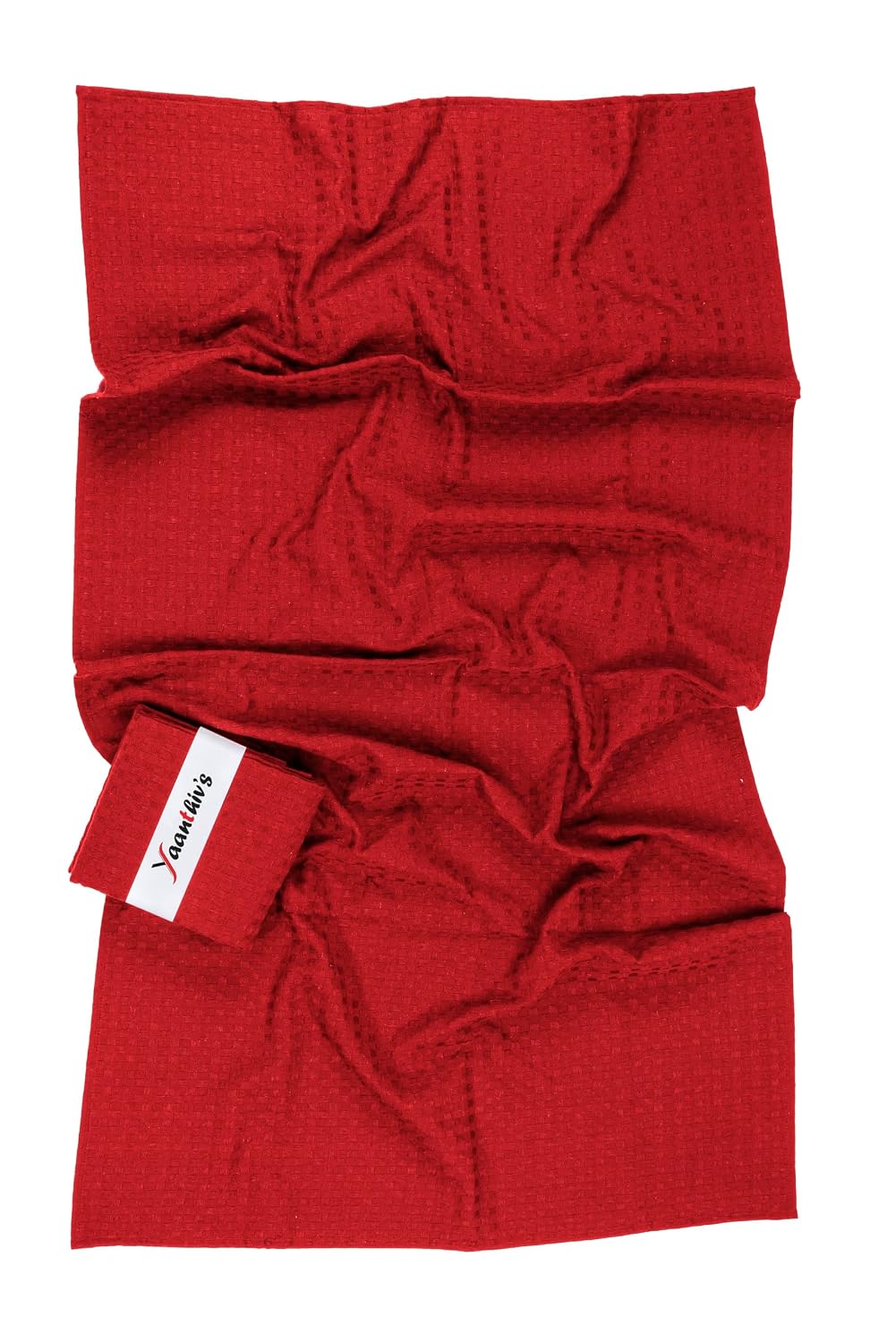 Yaanthiv'S Unisex Waffle Bath Towel | Light Weight Quick Dry Towel For Travel, Gym, Beach, Pool & Yoga 400 Gsm - Red