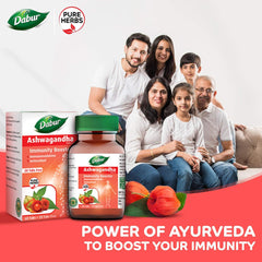 Dabur Ashwagandha Tablet Immunity Booster, Rich In Antioxidants, Helps In Blood Pressure & Other Symptoms | 60 Tablets 100gm 0.2lbs Each Pack Of 2