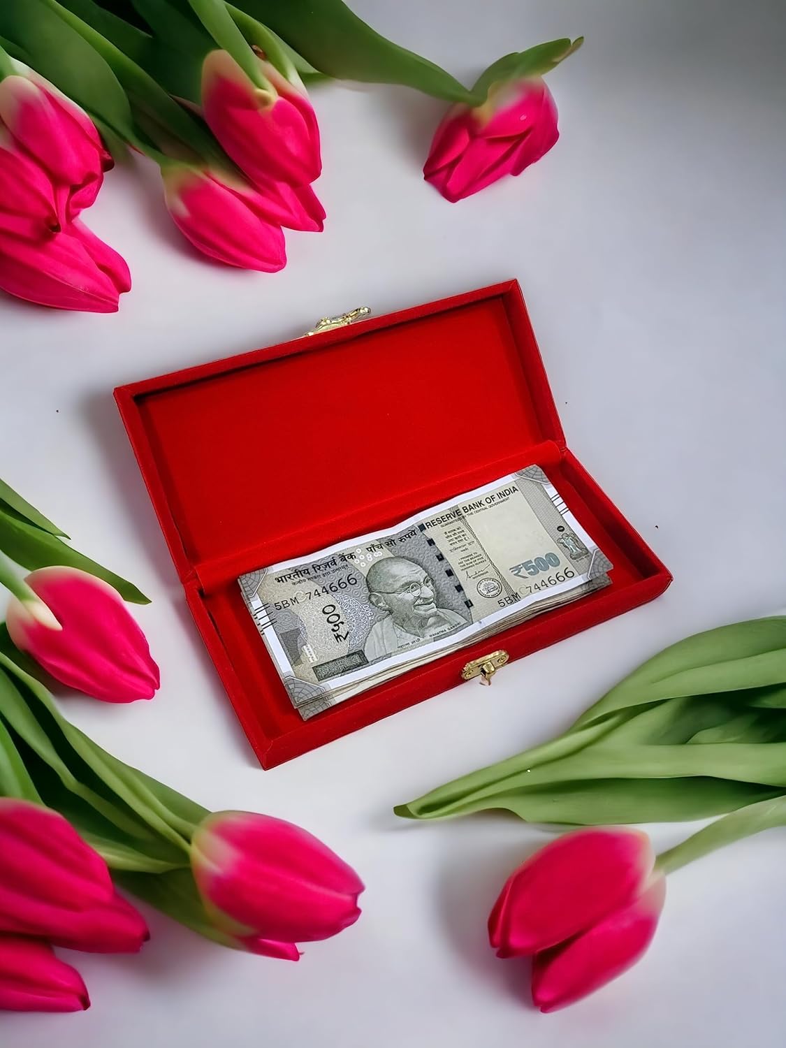 Wood Decorative And Attractive Box Cash Box, Shagun Jewellery Money Envelop Wedding, Gift Bangel Pack Of 1, Colour - Red, Horse