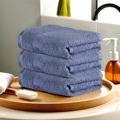 Urbane Home Cotton Hand/Face Towels 600 Gsm | Easily Washable Workout Gym Napkins For Men - Dark Blue (Pack Of 3)