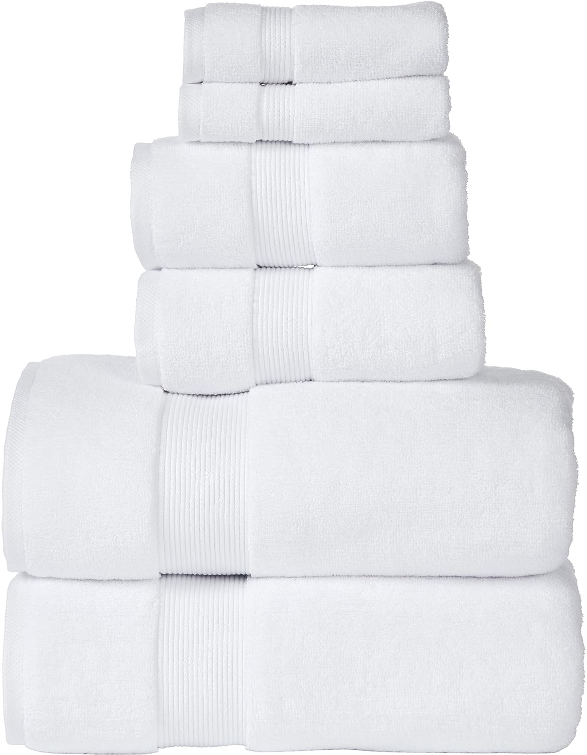 Senses By Riba Cotton Towel Bath, Hand & Wash 703 Gsm | All Cotton Zero Twist Premium Hotel & Spa Quality Highly Absorbent | Pack Of 6 (White)