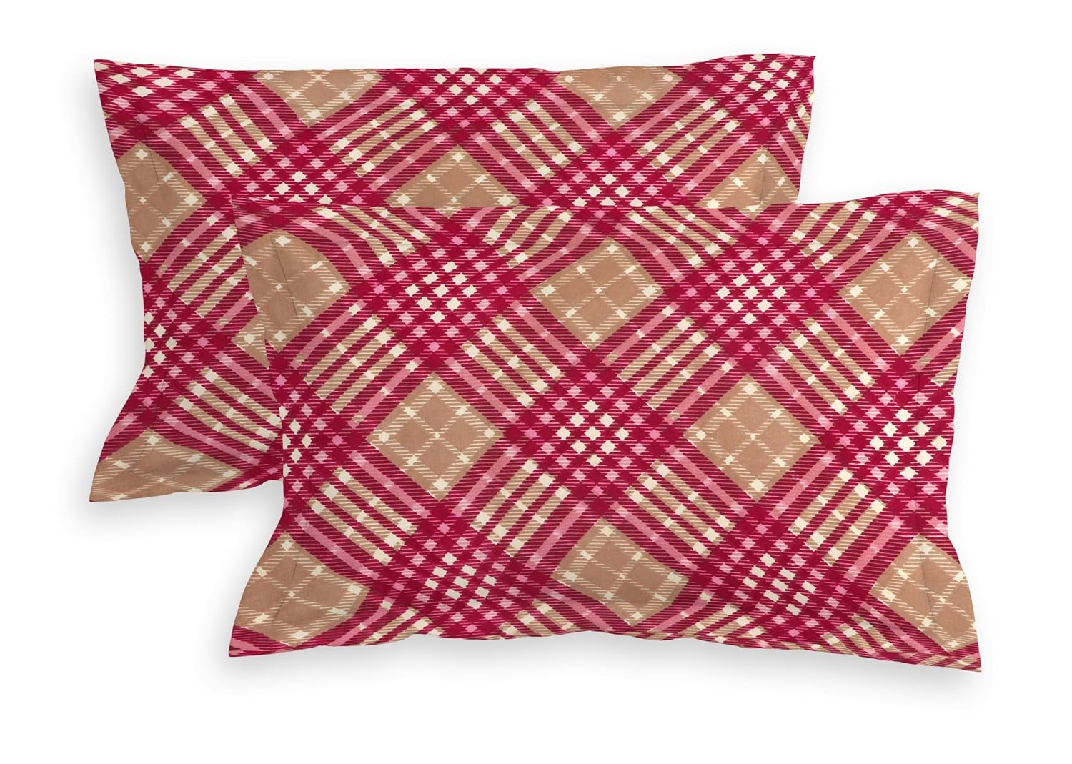 Super Soft Cotton Feel Bedsheet For Double Bed King Size With 2 Pillow Covers | 100 X 108 Inches, Red & Gold | Perfect For All Season Comfort