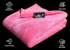 U & U Unique Utilities Microfiber Bath Towels Large Size 400 Gsm | Bath Towel For Women | Ultra Absorbent & Quick-Dry Towels For Bathing (Pink)