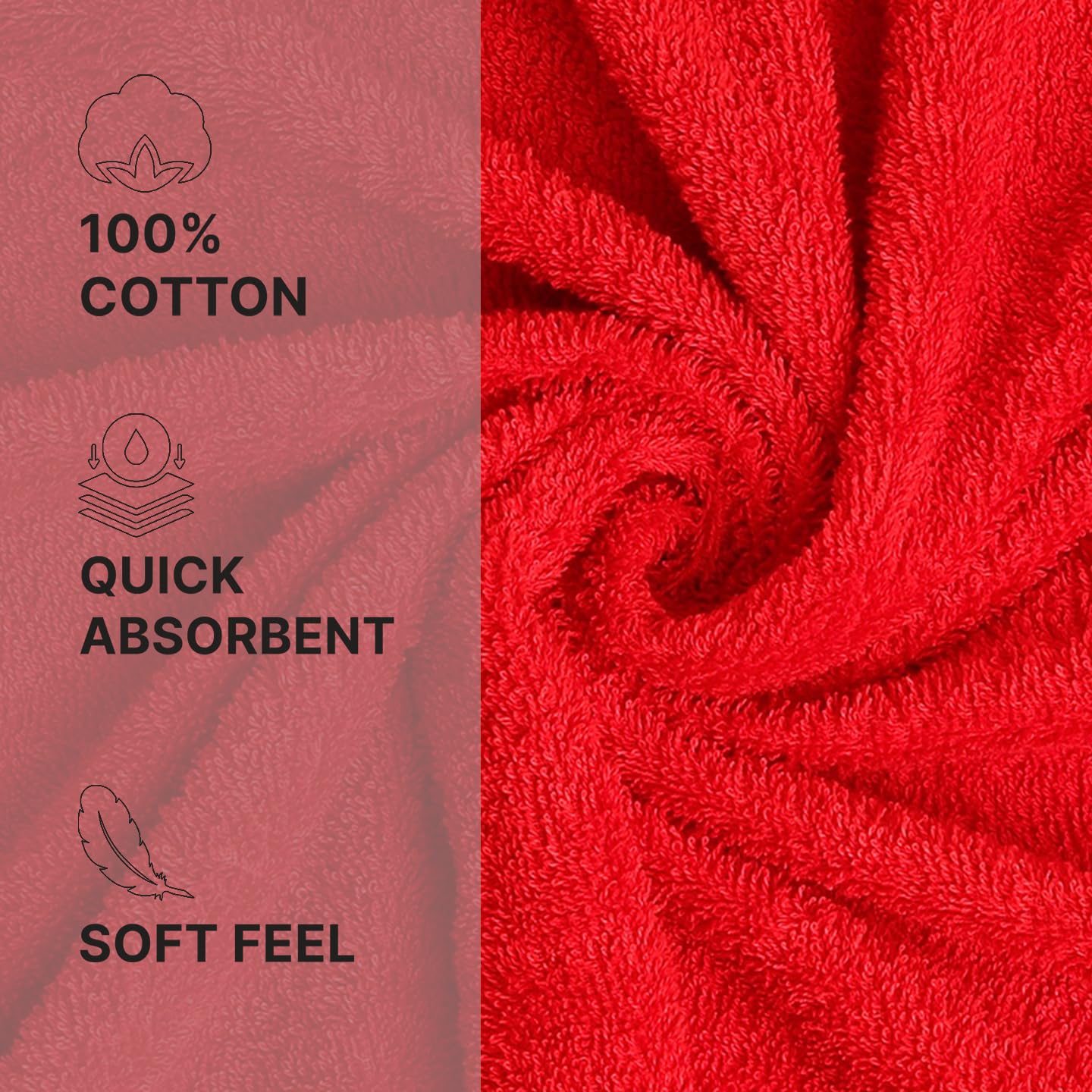 Welspun 100% Cotton Quik Dry Bath Towel 380 Gsm | High Absorbency Super Soft, Fast Drying Bath Towels | Large Size Bath Towel For Men & Women (Red)