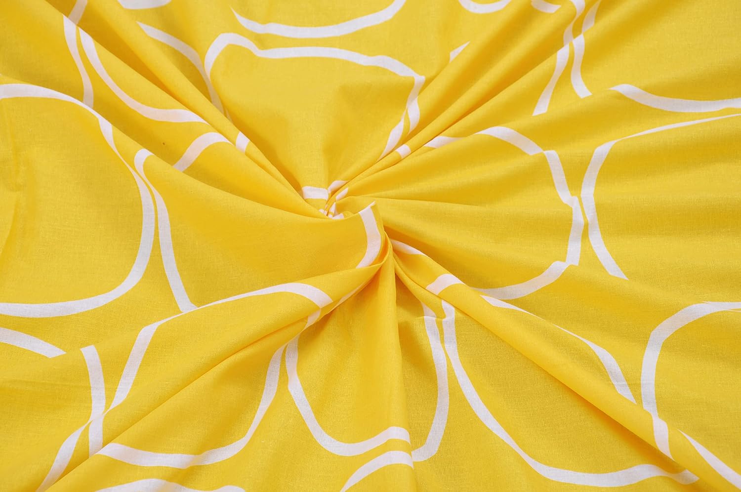 Cotton Double Bedsheet For Queen Size With 2 Pillow Covers - 88 X 96 Inches, Yellow & Grey | Good For Guest Houses, & Daily Home Use