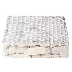 Cotton Chair Cushions Pillow For Sitting, Back Rest, Triangular Print - Grey | Chair Pad For Office Work & Posture Support | Furniture Cushion, Lightweight & Long Lasting - Pack Of 6