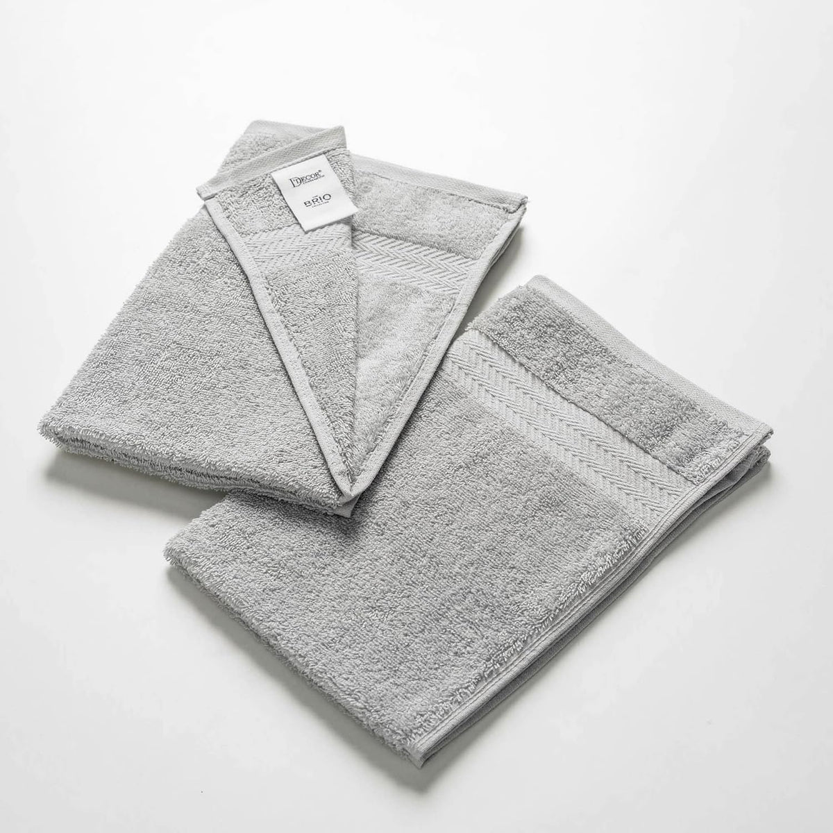 Ddecor Cotton Hand Towel 500 Gsm - Pack Of 2 (Light Gray)