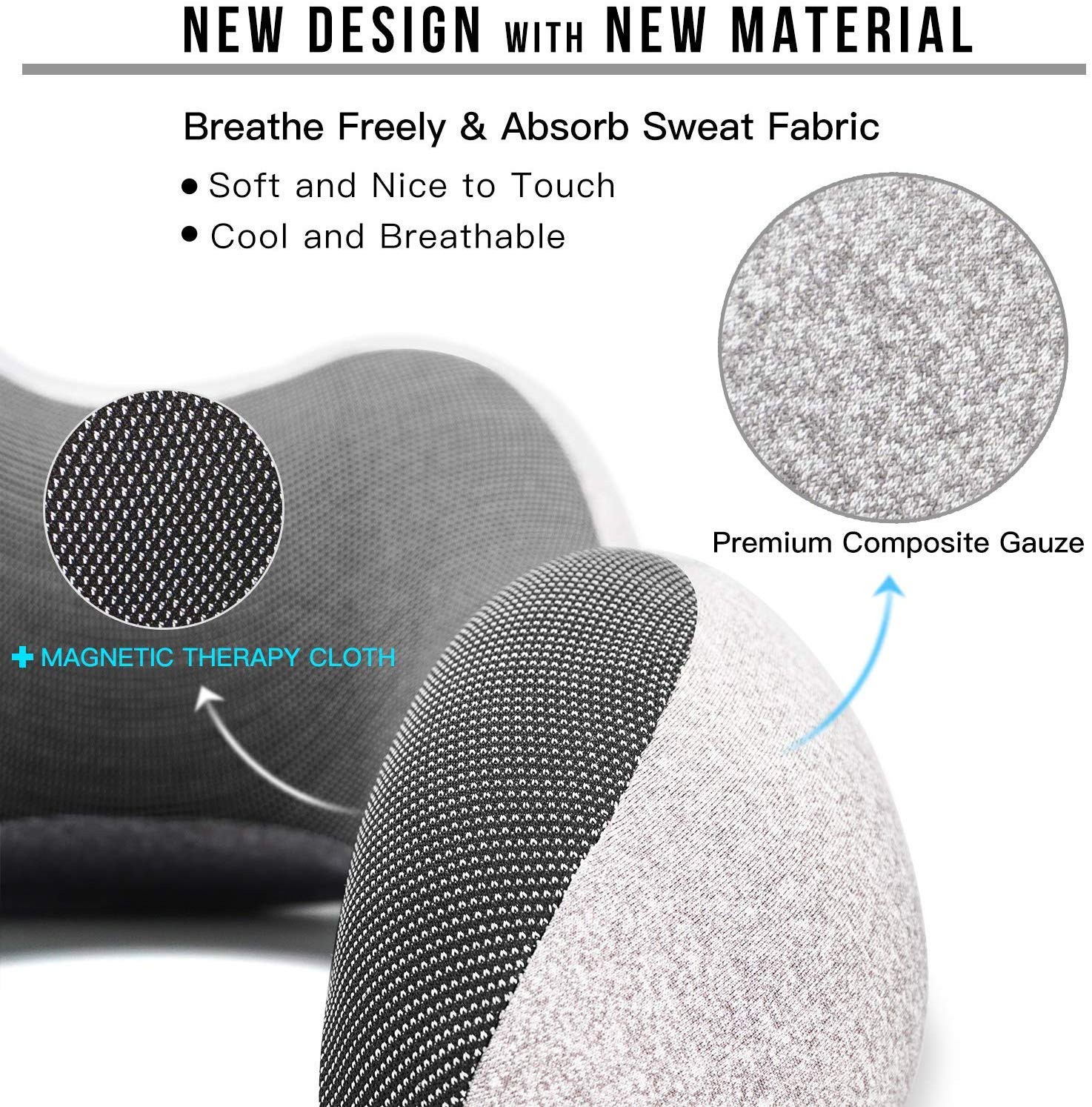 Travel Pillow Premium Memory Foam, Comfortable & Supportive Neck Pillow, Grey | Medium Size, Pain Relief Sleeping Neck Pillows For Travel, Airplane Pillow For Sleeping, Car, Office, Home