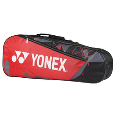 Yonex Badminton Kitbag BT5, 2 Zipper Compartment For Storage Of 3 Rackets & Clothes | Material - Nylon, Colour - Red / Black