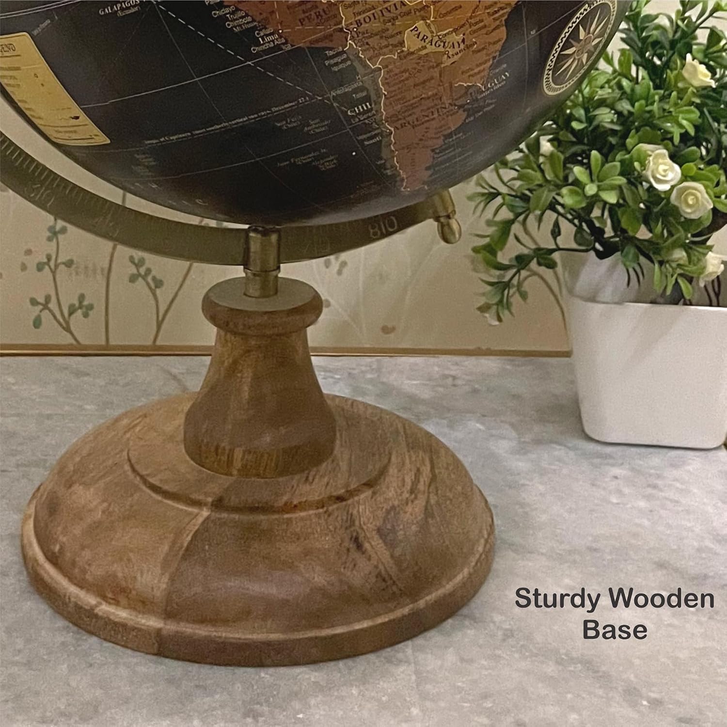 Antique World Map With Countries & Continent Globe For Home Decor, Gift Show -Piece, Decoration, Office Table (Dia - 12 Inch, Big Globe, Political Map) Pack Of 1