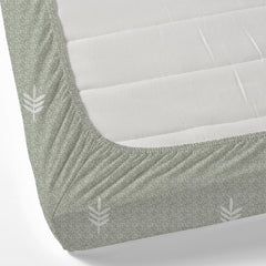 Bedsheets For King Size Bed Cotton With 2 Pillow Covers - 72 X 78 Inches, Sage Green & White | All Around Elastic Fitted | Long Lasting & Soft To Touch