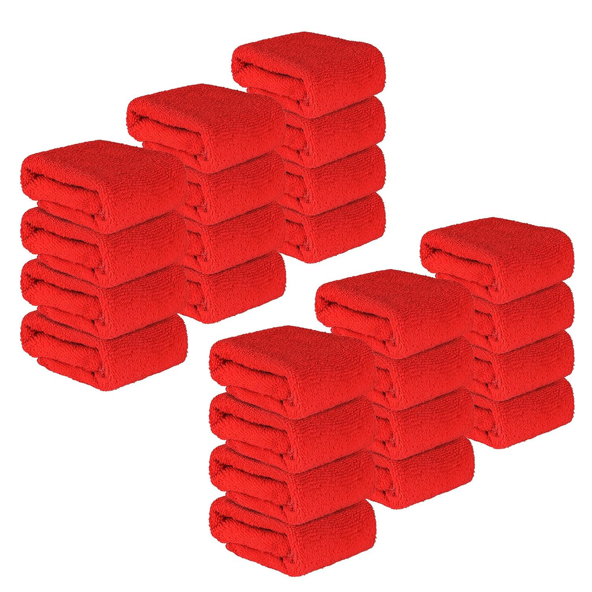 Kuber Industries Super Absorbent & Reusable Microfibre Face Towel 1800 Gsm (Plain Red) - Pack Of 24
