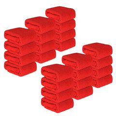 Kuber Industries Super Absorbent & Reusable Microfibre Face Towel 1800 Gsm (Plain Red) - Pack Of 24