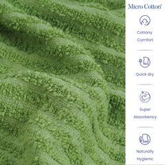 Micro Cotton Versa Craft Bath Towel 500 Gsm | Soft, Quick Drying Cotton Large Size Bath Towel (Green)