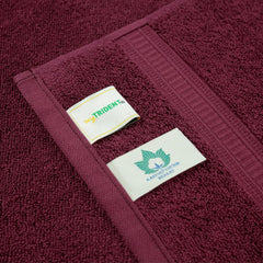 Mytrident Classic Kasturi Collection 1 Bath + 1 Small Bath & 2 Hand Towels 1200 Gsm | Highly Absorbent Towels For Bath - Fig Wine (Set Of 4)