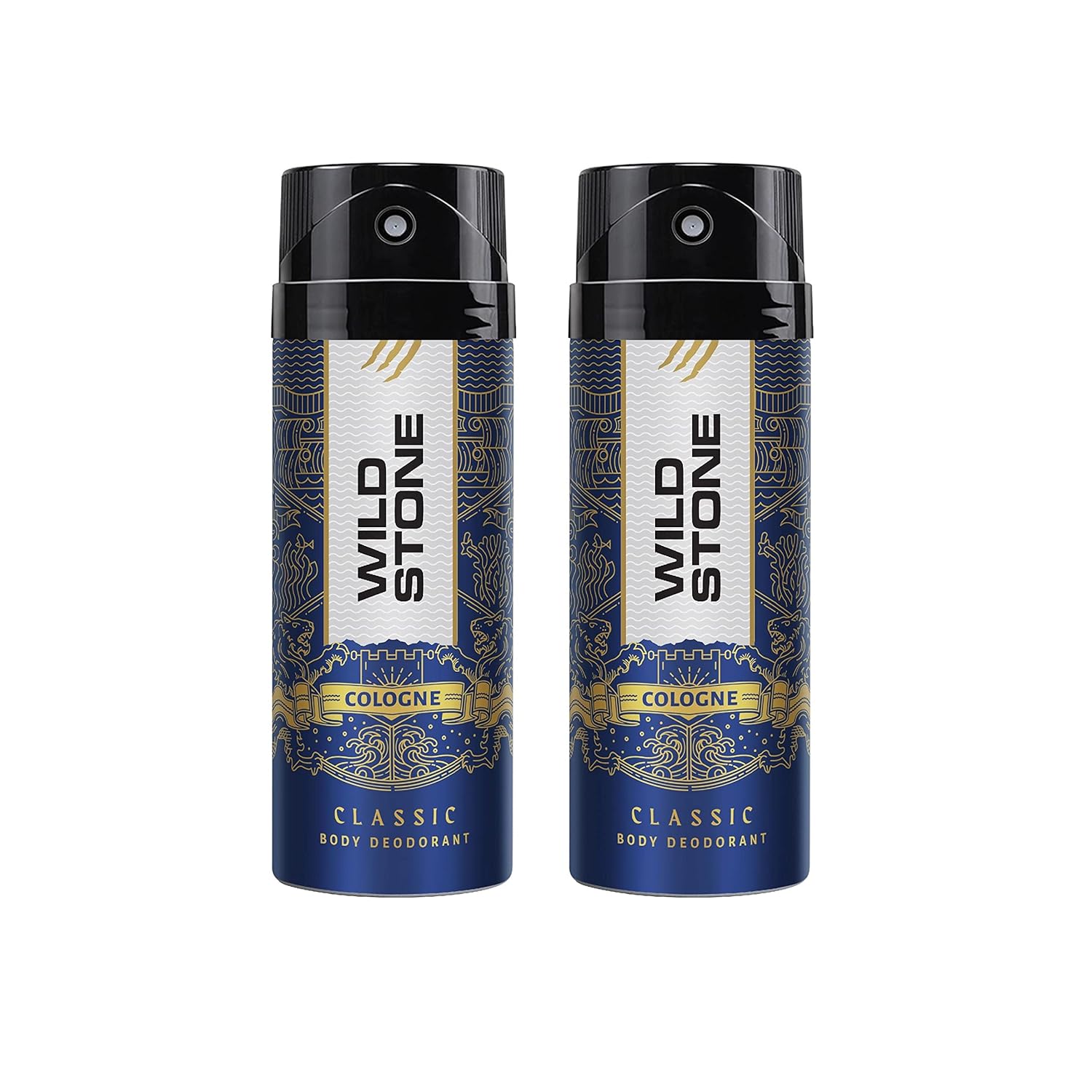 Wild Stone Classic Cologne Long Lasting Body Deodorants For Men 450ml 15.2 Fl.oz. | Pack Of 2