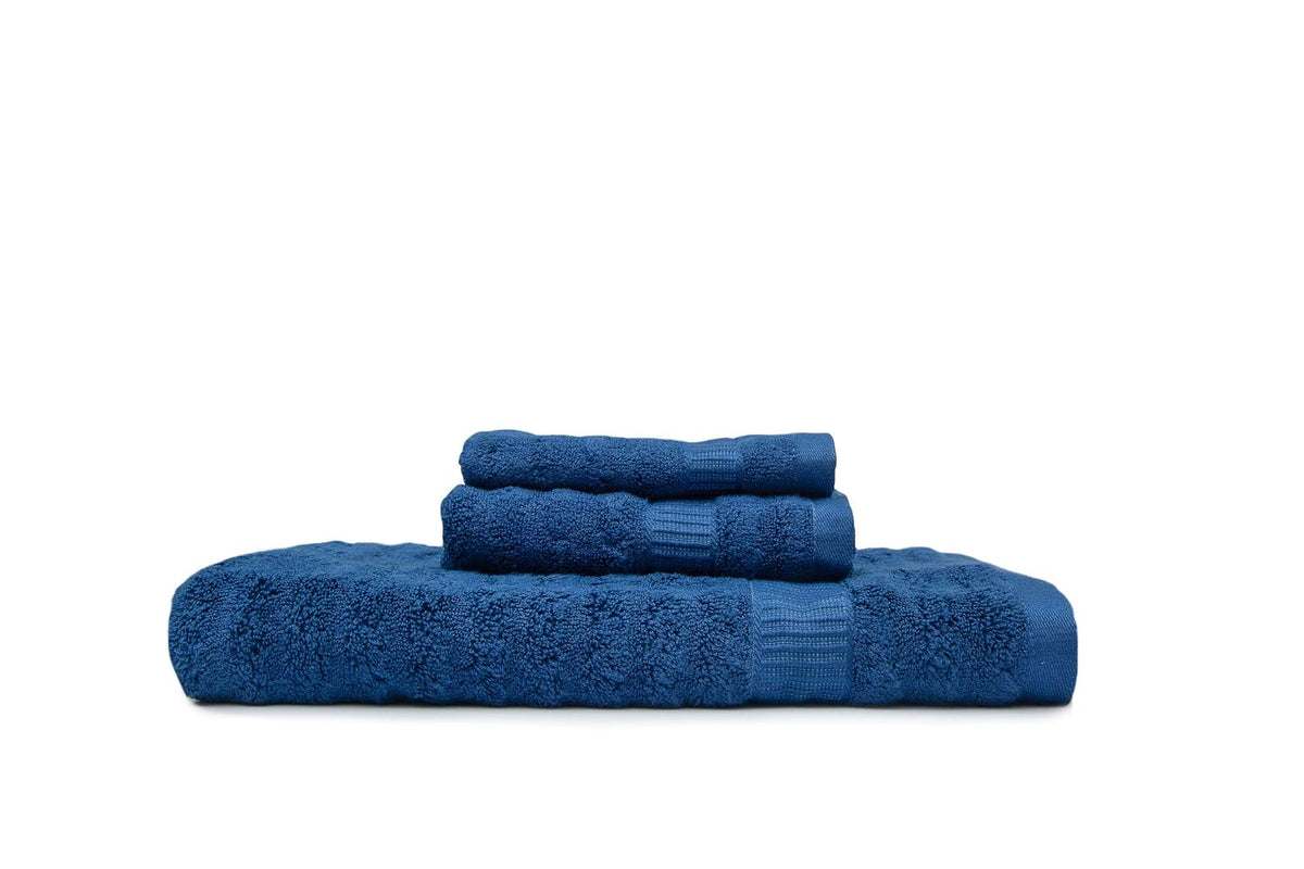 Mush Bamboo Luxurious Bath + Hand & Face Towel 900 Gsm | Ultra Soft, Absorbent & Antimicrobial Towel (Navy Blue) -3 Piece