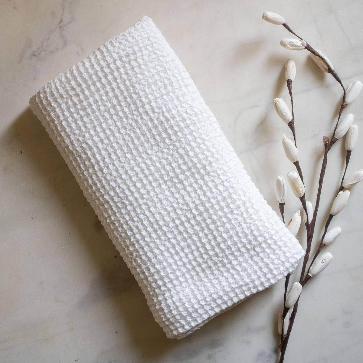 Hamelin The Ezra Waffle Weave Bath Towel 280 Gsm | Cotton Lightweight & Highly Absorbent | Gym Towel Soft Touch, Quick Dry Towels For Bath Large Size (Pearl White)