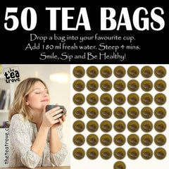 The Tea Trove Organic Lemon Grass Herbal Tea Bags In Resealable Pouch - 50 Pyramid Tea Bags | Environmentally Friendly Packaging - Eco Friendly, Medium Caffeine