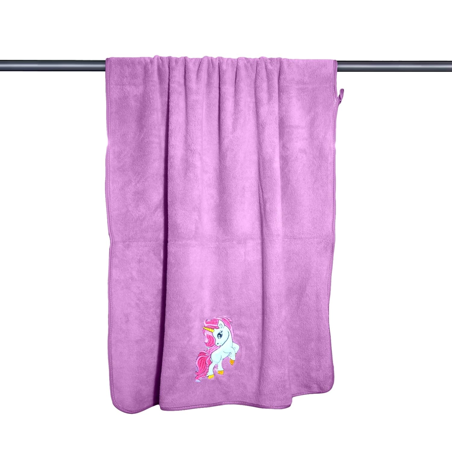 Maxoshine Microfiber Kids Bath Towels 400 Gsm | Quick Dry Super Absorbent Super Soft Bath Towel For Babies Toddler-Baby Towel - Purple (Unicorn Design)