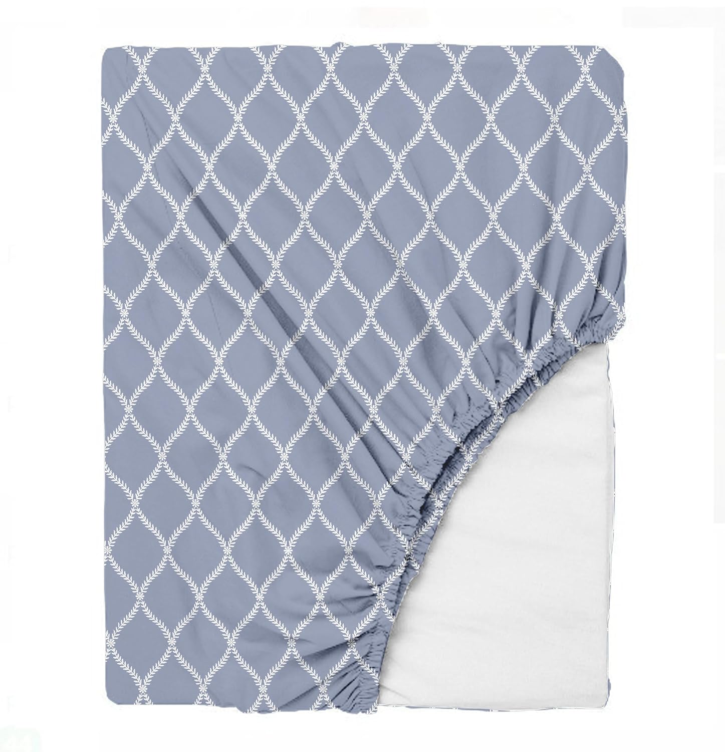 King Size Fitted Bedsheet With 2 Large Pillow Covers - 108 X 108 Inches, Grey & White | Soft, Breathable & Durable | Wrinkle Resistant