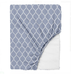 King Size Fitted Bedsheet With 2 Large Pillow Covers - 108 X 108 Inches, Grey & White | Soft, Breathable & Durable | Wrinkle Resistant