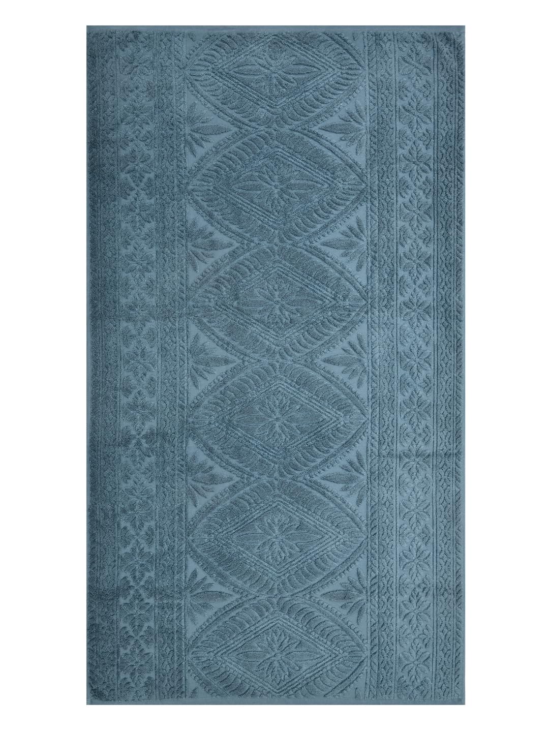 Homefresh Print Cotton Bath Towel 500 Gsm | Geometric Pattern Navy Blue & Grey (Shehnaz)