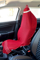 Roman Home Solid Large Luxury All Car Seats & All Office Chair Towel With Tie Knot & Elistick 450 Gsm - (Red)