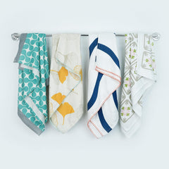 Thirsty Towel Bamboo Bath Towels 960 Gsm | Quick Dry Lightweight High Absorbent Bath Towel | Pack Of 4 (Ginkgo Garden + Turquoise Tile + Twilight Wave & Floral Tile)