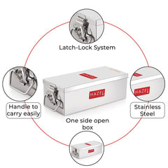 Stainless Steel Jewellery Box Organisers For Women | Cash Box For Home & Shop Counter With Locking System & Glossy Finish, Medium Size