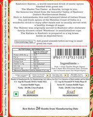 San-Cha Kashmiri Kahwah Green Tea - 50gm, 1.7 Ounce | Pure Almond & Cinnamon - Environment Friendly & Made In Corn Fiber | Low Caffeine