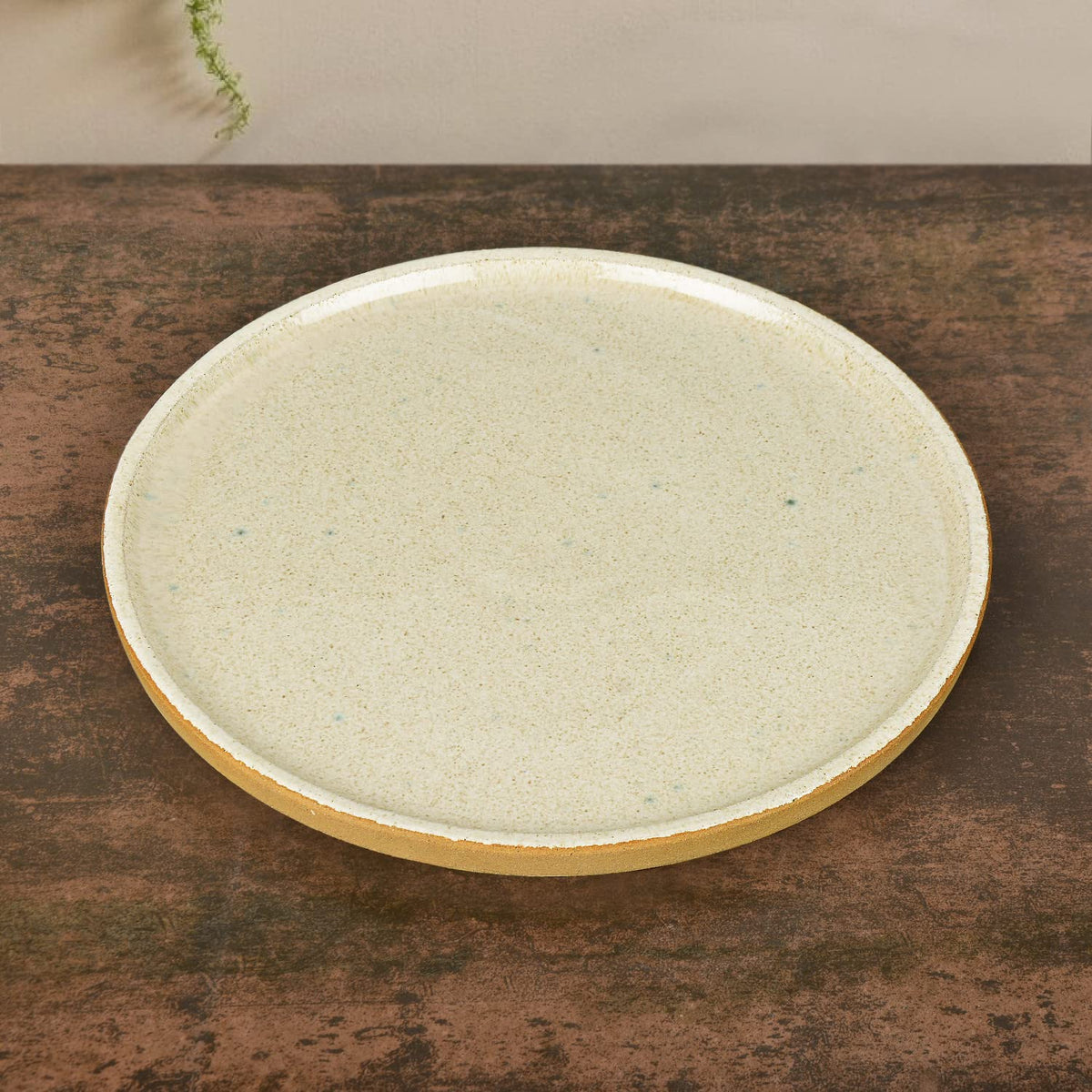 Luxurious Speckled Ceramic Pizza Plate - 11 Inches, Ivory | Pizza Serving Platter - Handmade & Hand Glazed Platter