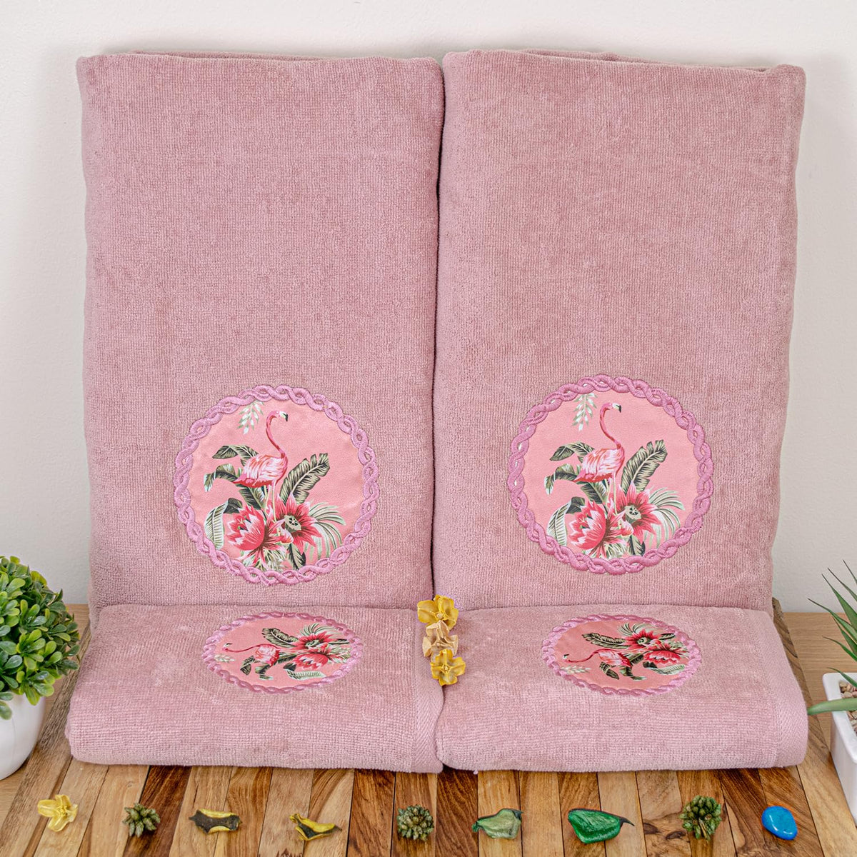 Akiko Home Prima Dream 100% Cotton 2 Bath & 2 Hand Towel 1400 Gsm | Soft, Absorbent & Durable, Cotton Bath & Hand Towel | Pack Of 4 (Light Purple)