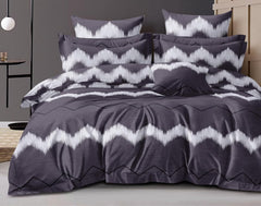 1 Flat Bedsheet For King Size With 2 Pillow Cover + Comforter - 90 X 100 Inch, Dark Grey | Super Soft Glace Cotton - 4 Pcs Bedding Set | Perfect Gifts Set Wedding, Anniversary